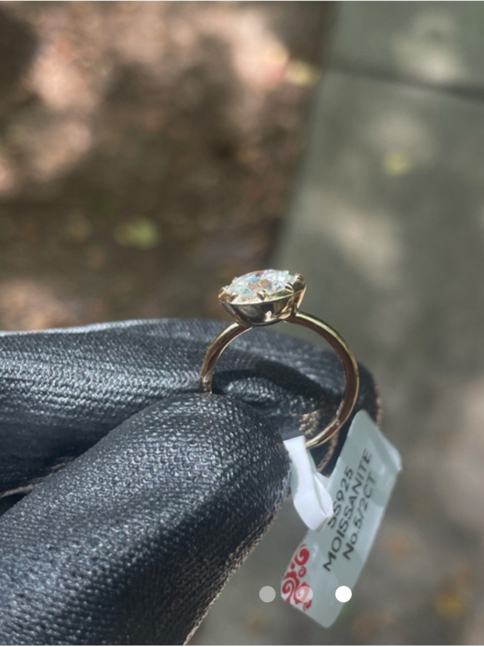 2CT VVS1 Moissanite Engagement Ring S925 Sterling Silver Diamond Look